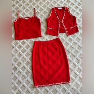 St John Evening By Marie Gray 3 Piece Set Floral Details Designer Classic